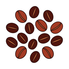 Piles of Coffee Beans Vector Illustration.