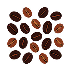 Piles of Coffee Beans Vector Illustration.