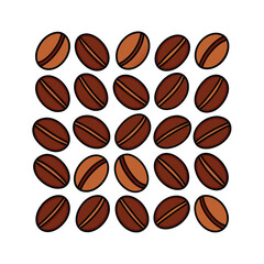 Piles of Coffee Beans Vector Illustration.