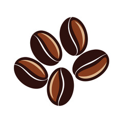 Piles of Coffee Beans Vector Illustration.