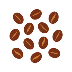 Piles of Coffee Beans Vector Illustration.
