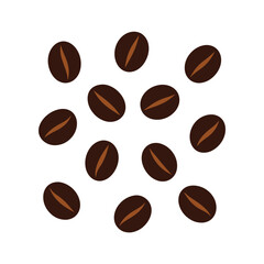 Piles of Coffee Beans Vector Illustration.