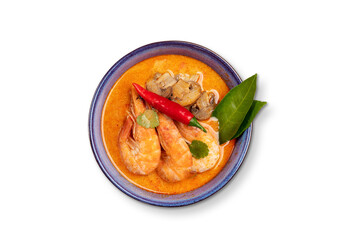 Thai Tom Yum Soup and bowl of rice