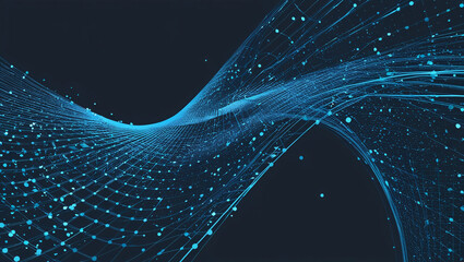 Big Data Visualization Concept: High-Tech Futuristic Particle Network Representing Information, Abstract Background, 3D Render