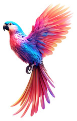 Fototapeta premium PNG A parrot icon iridescent animal bird white background.