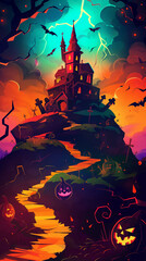 Halloween post card background frame image