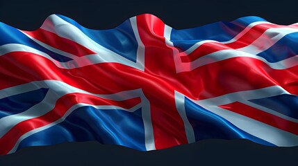 Fototapeta premium Waving Union Jack Flag of the United Kingdom Depicting National Pride and Unity