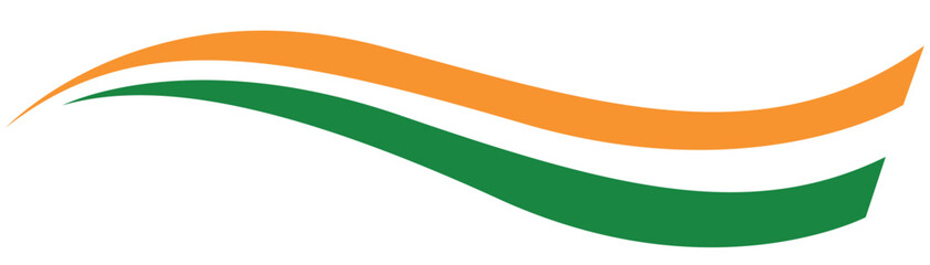 Flag of India illustration wave style