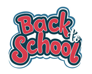 Back to school lettering in modern style. Vector text design.
