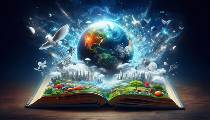 book of knowledge of illusion and magic, back to school concept