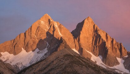 Obraz premium Majestic mountain peaks glowing in the golden hour light