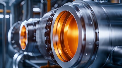 Sectional view of a complex thermal transfer system with multi-layered shielding, showcasing advanced engineering solutions for optimal heat control in aerospace applications