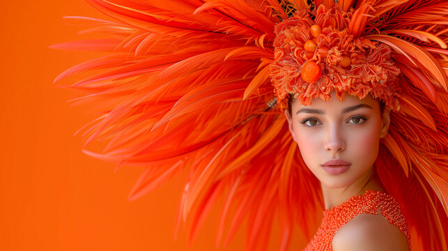 Young woman in carnava costume