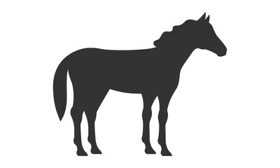 Horse silhouette on white background. Vector illustration.