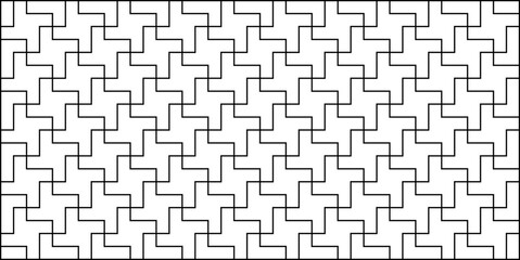 Seamless geometric pattern with lines. Black and white abstract background.