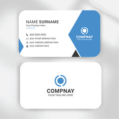 Modern Double-Sided Business Card Design Template: Blue-Inspired Layout with Photography Elements for a Professional and Creative Touch