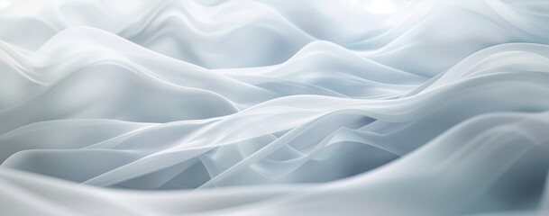 Fototapeta premium Minimalist abstract white waves, creating a peaceful and fluid background for designs. 