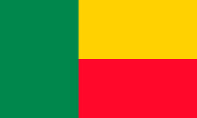 Vector illustration. Benin national flag.
