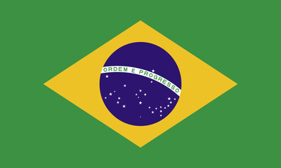 Vector illustration. Brazil national flag.