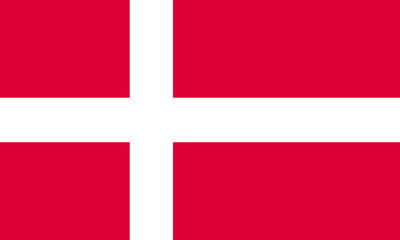 Vector illustration. Denmark national flag.