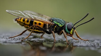 Fototapeta premium Gentle butterfly perched gently on a vibrant and fragrant flower