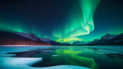 Fototapeta premium Northern lights in sky