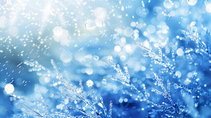 water drops on blue