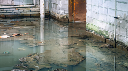 Repairing a flooded basement after a burst pipe and preventing future flooding.

