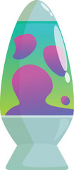 Classic lava lamp with colorful bubbles slowly moving and changing shape