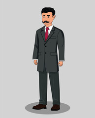 Indian business man cartoon character design for 2d animation