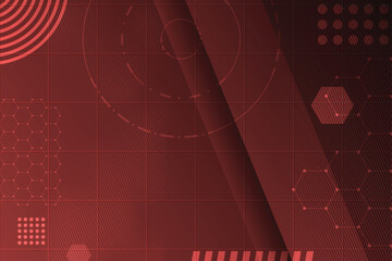 Vector memphis abstract red-black gradient background with lines and digital design elements is futuristic and technological.
