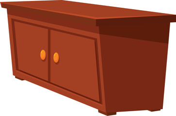 This brown wooden tv stand is perfect for holding a television and storing media accessories