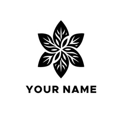 black star shaped leaf vector