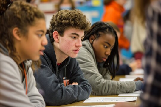 High School Students Engaged in Mock Election for Voter Education Program on Democracy