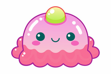  Kawaii jelly on a white background vector illustration