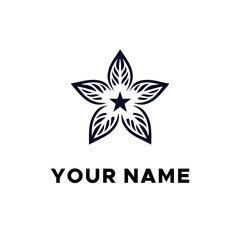 black star shaped leaf vector