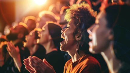 A diverse group of people singing together, symbolizing music as a universal language, International Music Day
