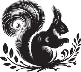 squirrel silhouette vector illustration