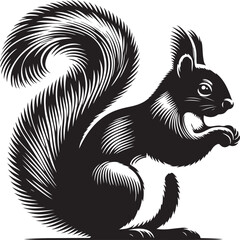squirrel silhouette vector illustration