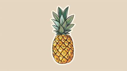 Hand-Drawn Illustration of a Pineapple on a Light Background With Artistic Detail