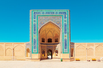 Facade of the ancient Kalyan mosque, a UNESCO World Heritage Site.