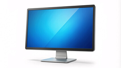 Fototapeta premium Digital lcd plasma screen display mock-up, tecnology tv, modern pc monitor desktop isolated white background