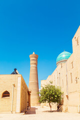 The ancient Kalyan minaret. UNESCO World Heritage Site.
