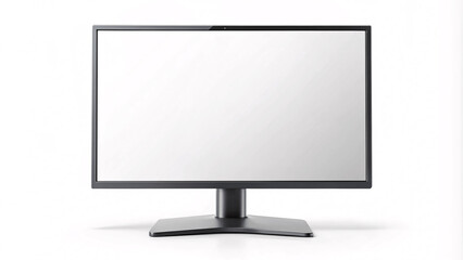 Fototapeta premium Digital lcd plasma screen display mock-up, tecnology tv, modern pc monitor desktop isolated white background