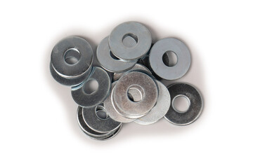 Metal washer isolated on a white background.