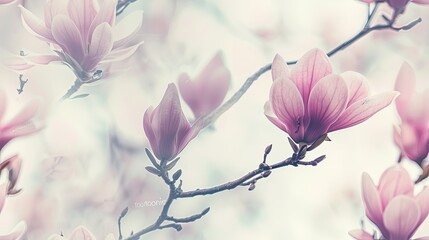 Fototapeta premium pink magnolia flowers