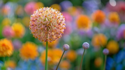 Brightly colored garden flowers in bloom during springtime