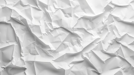 Obraz premium Crumpled white paper texture ideal for minimalist design projects