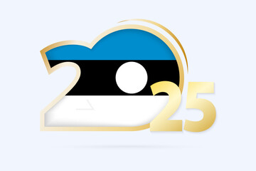 Year 2025 with Estonia Flag pattern.