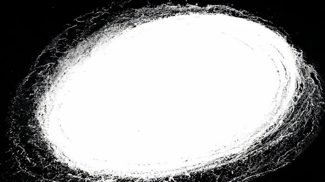 Abstract black and white brush stroke circle